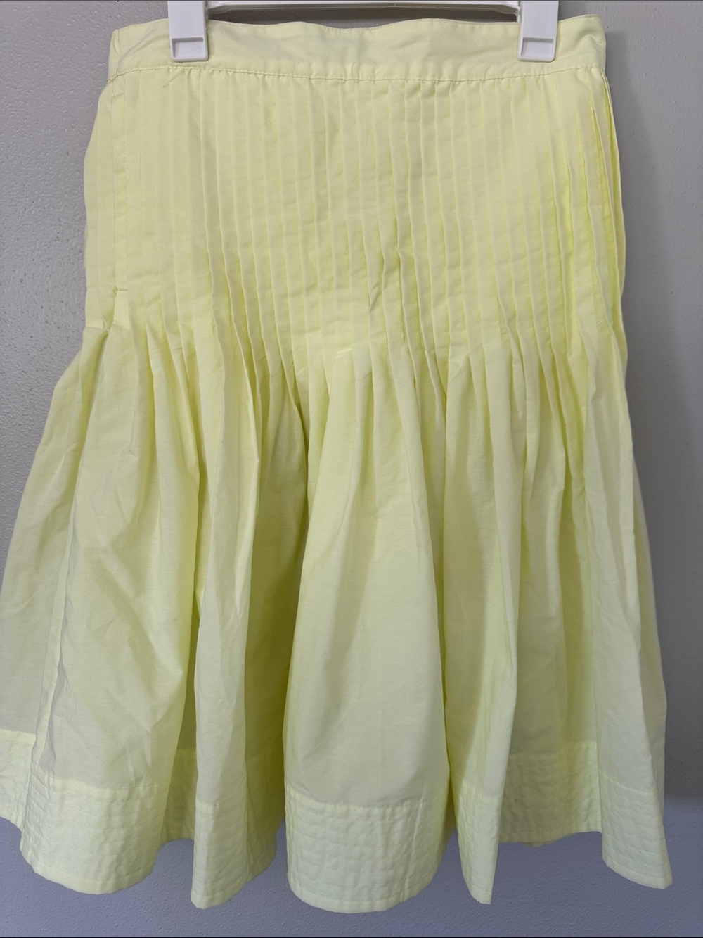 Unbranded Light Yellow Cotton A-Line Midi Skirt